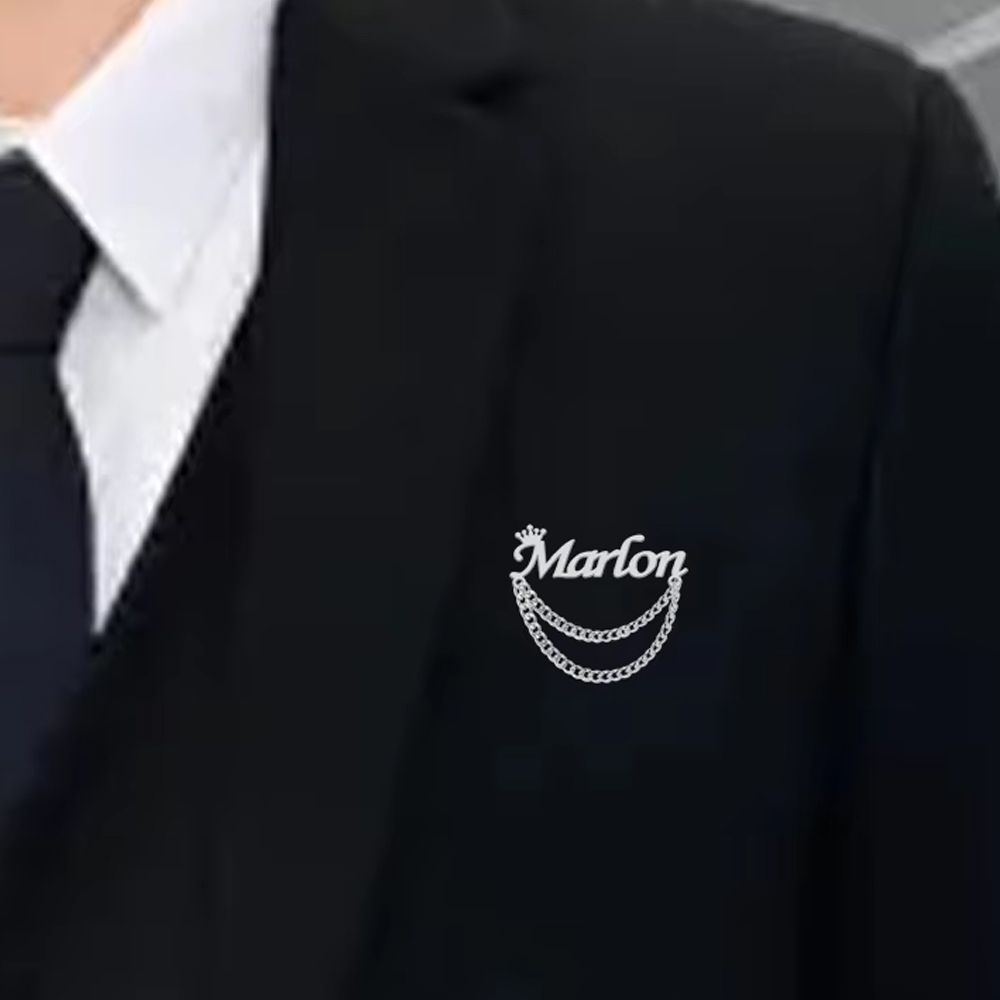 Embroidery Names - Персонализированная брошь с именем, индивидуальные булавки