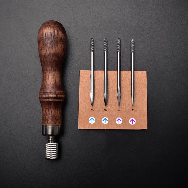 Punch Needle Handle - Набор шило-пробойников для кожи 4-в-1 с