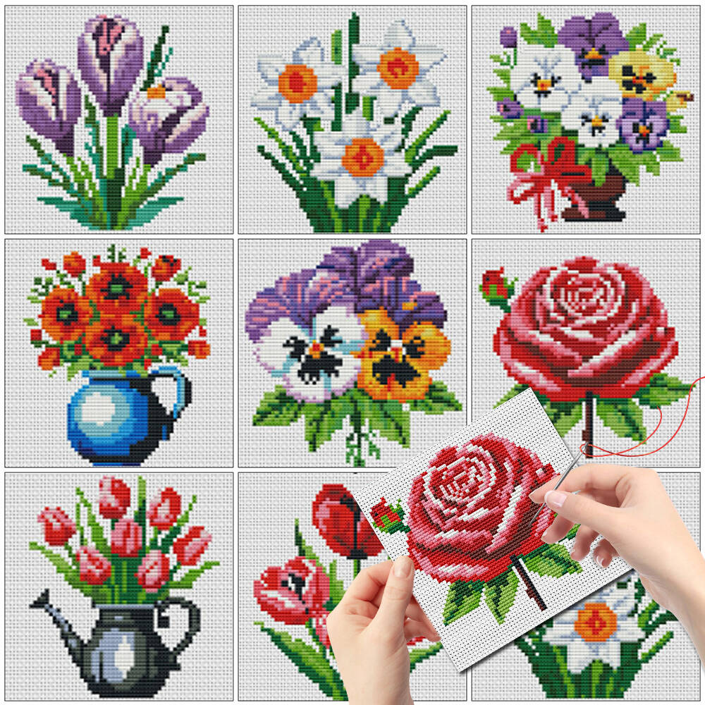 Embroidery Meaning - Набор для вышивания Evershine: 8 мини-ваз