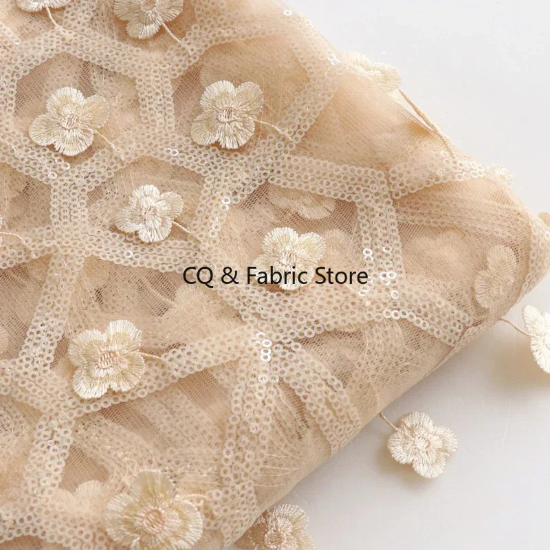 Embroidery Design 3D - Абрикосовая 3D маленькая цветочная вышивка, сетчатая