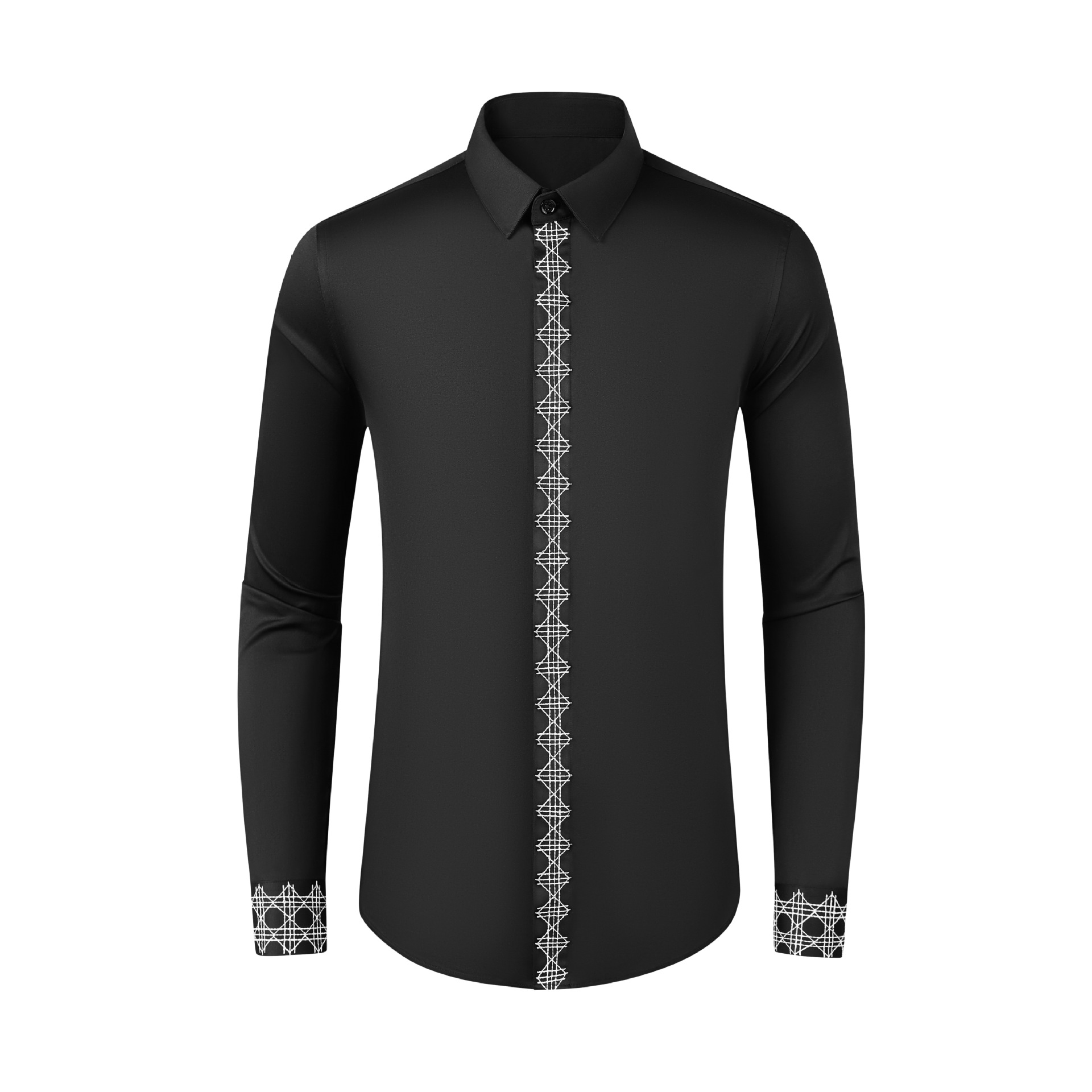 Осенне-зимний новый товар: чер – обзор и цена Embroidery On Black Shirt