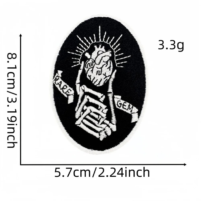 Черные панк-нашивки с черепами – обзор и цена Embroidery On Black Shirt